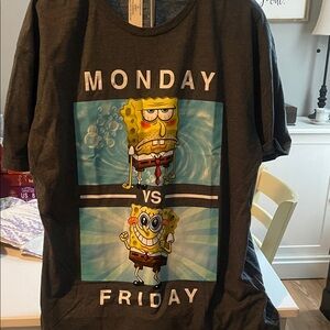 Nickelodeon Gray SpongeBob Short Sleeve Tee